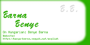 barna benye business card